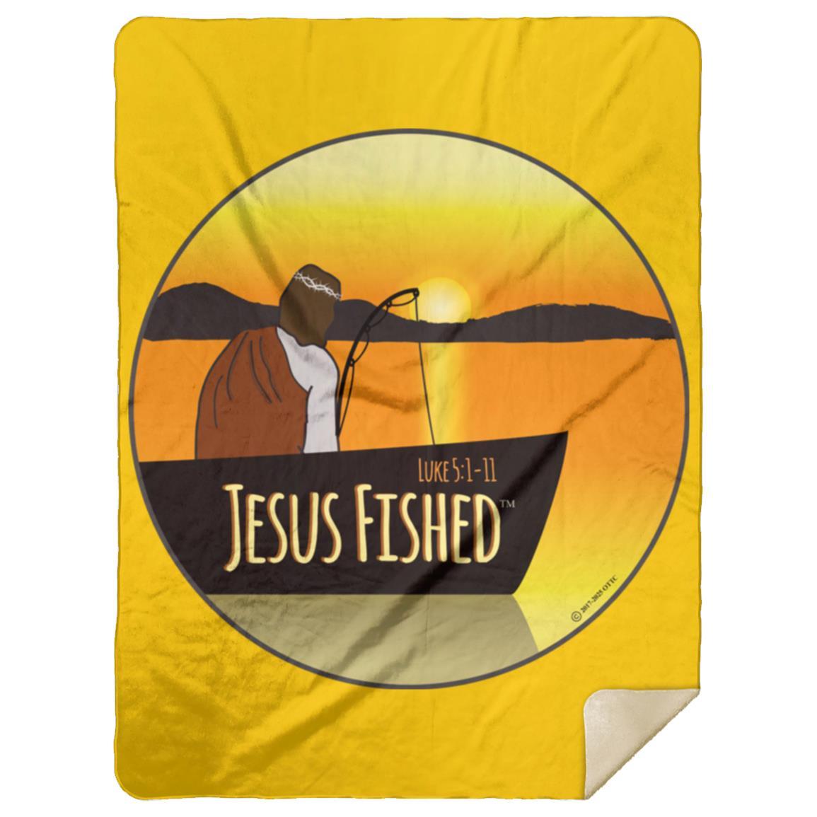 Cast the Line - Premium Mink Sherpa Blanket 60x80 - Jesus Surfed Apparel Co.