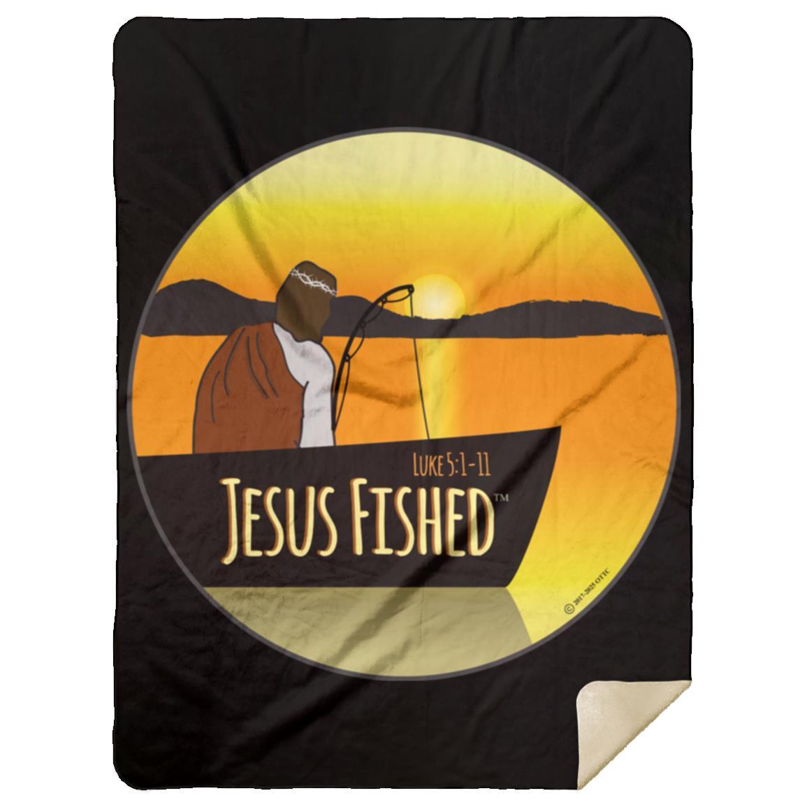 Cast the Line - Premium Mink Sherpa Blanket 60x80 - Jesus Surfed Apparel Co.