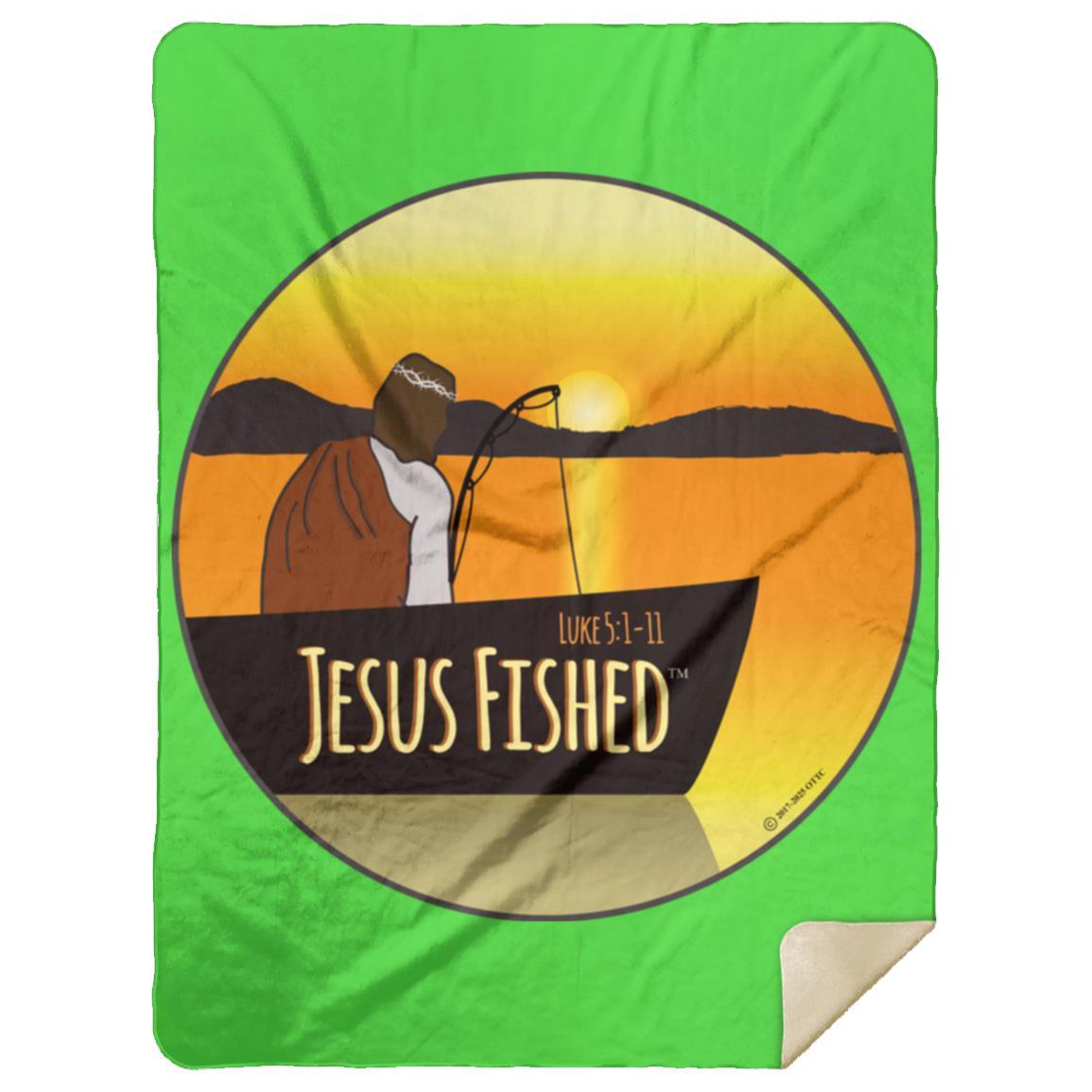 Cast the Line - Premium Mink Sherpa Blanket 60x80 - Jesus Surfed Apparel Co.