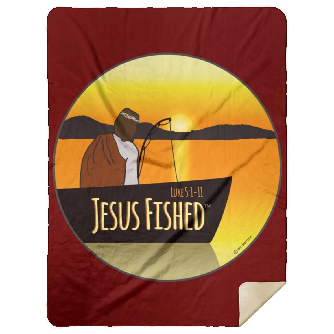 Cast the Line - Premium Mink Sherpa Blanket 60x80 - Jesus Surfed Apparel Co.