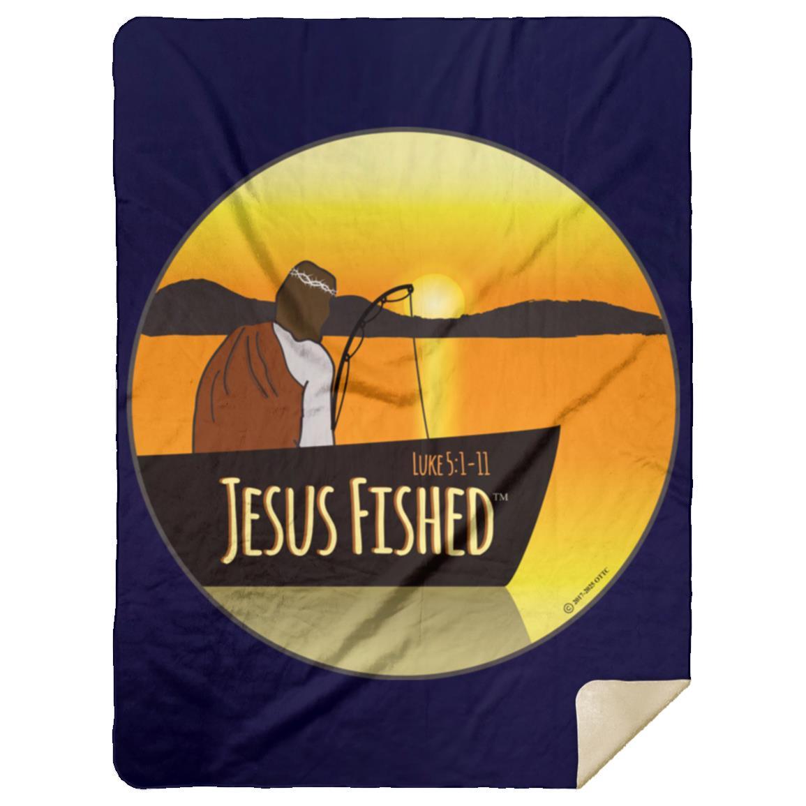 Cast the Line - Premium Mink Sherpa Blanket 60x80 - Jesus Surfed Apparel Co.