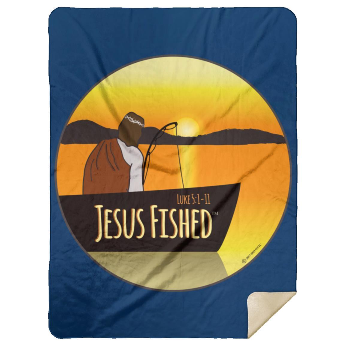 Cast the Line - Premium Mink Sherpa Blanket 60x80 - Jesus Surfed Apparel Co.