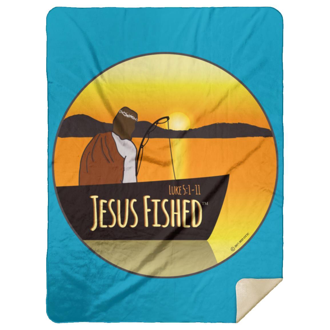 Cast the Line - Premium Mink Sherpa Blanket 60x80 - Jesus Surfed Apparel Co.