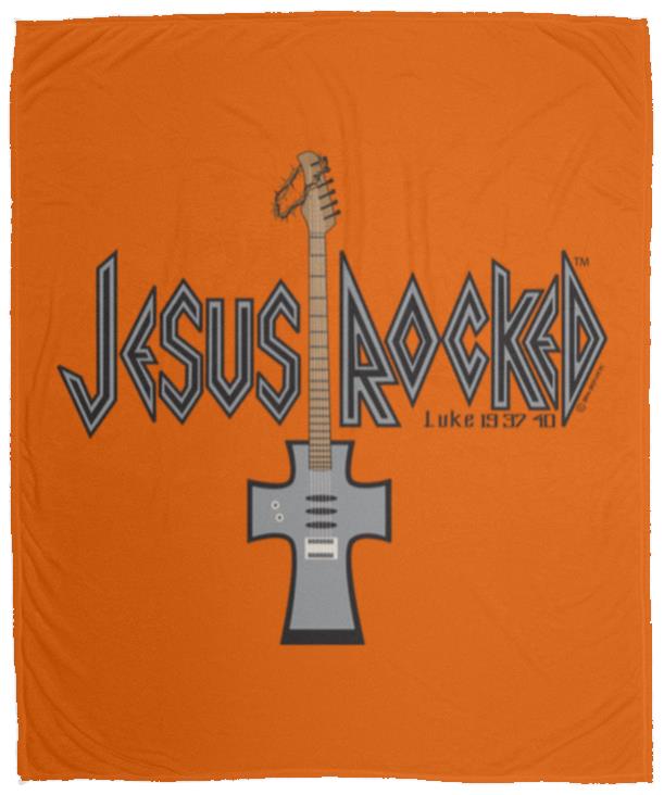Cross Guitar - Cozy Plush Fleece Blanket - 50x60 - Jesus Surfed Apparel Co.