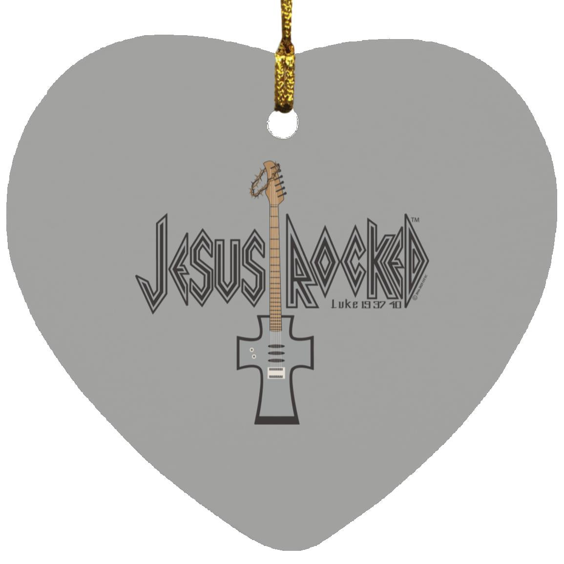 Cross Guitar - Heart Ornament - Jesus Surfed Apparel Co.