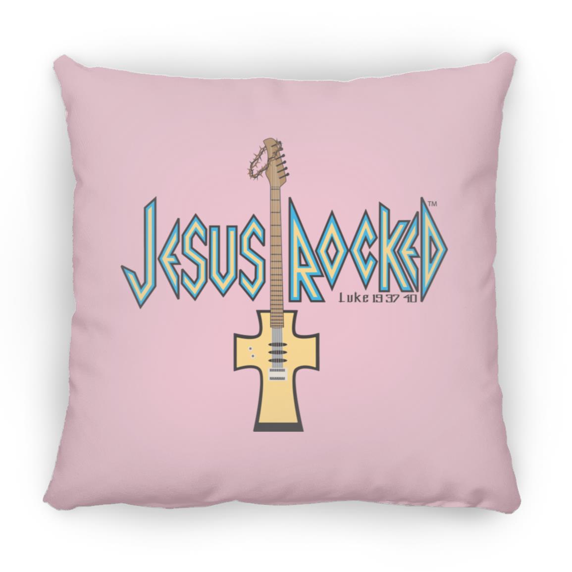 Cross Guitar - Large Square Pillow - Jesus Surfed Apparel Co.