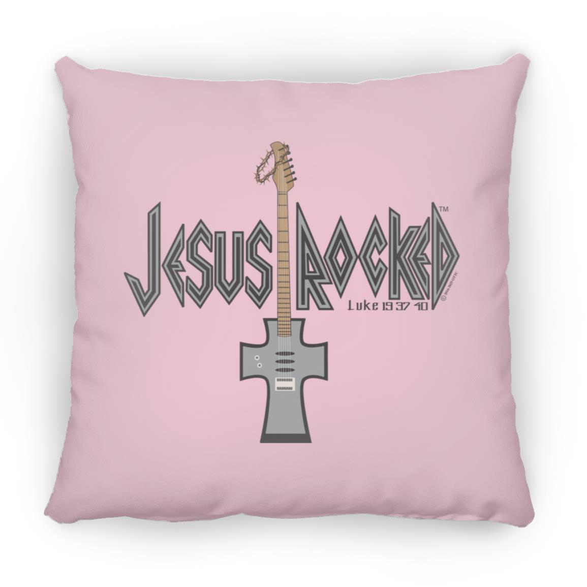 Cross Guitar - Large Square Pillow - Jesus Surfed Apparel Co.