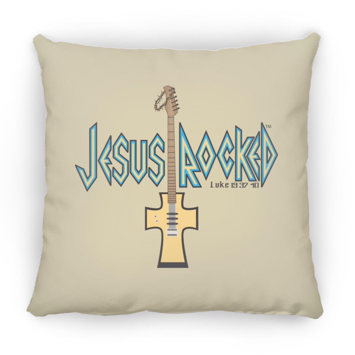 Cross Guitar - Large Square Pillow - Jesus Surfed Apparel Co.