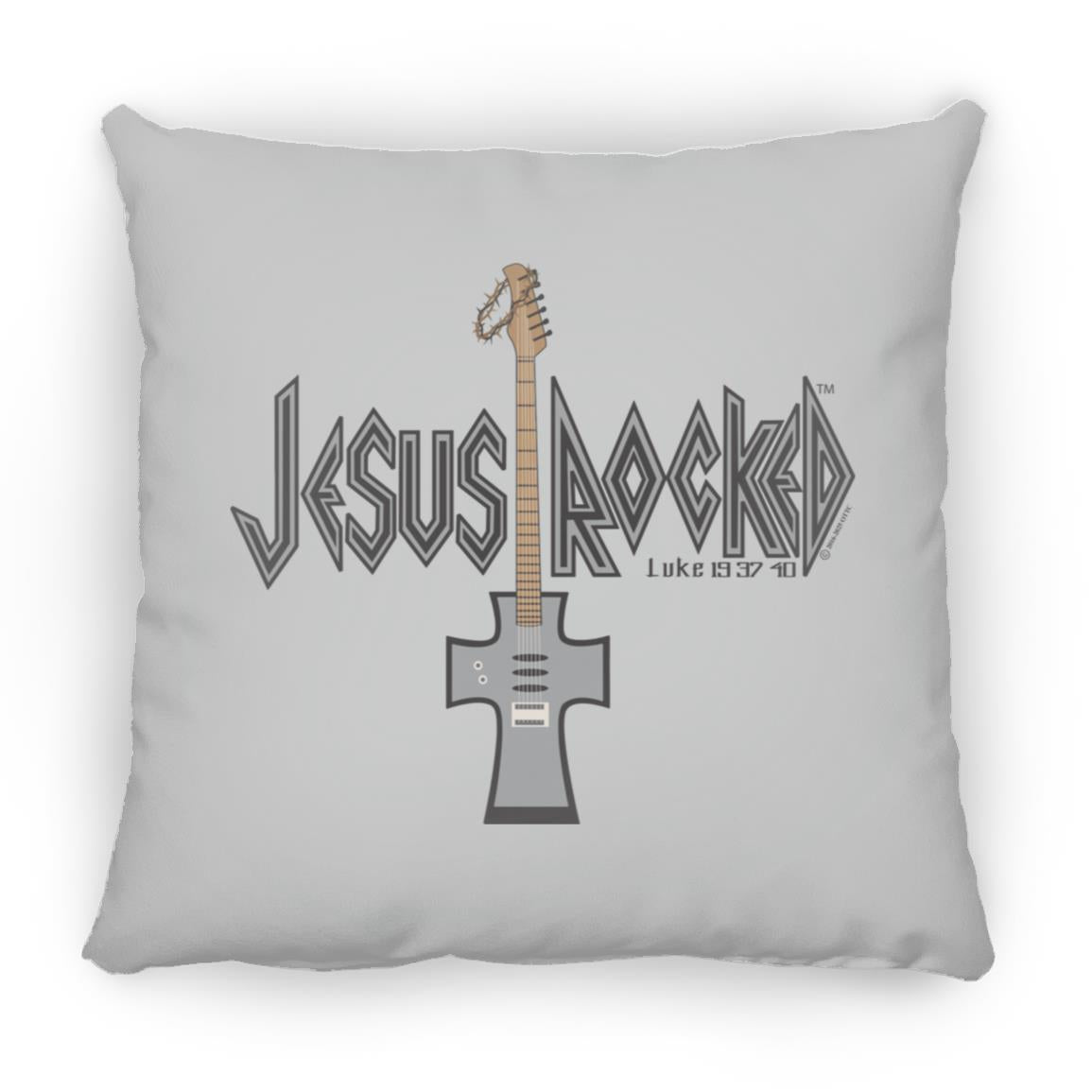 Cross Guitar - Large Square Pillow - Jesus Surfed Apparel Co.