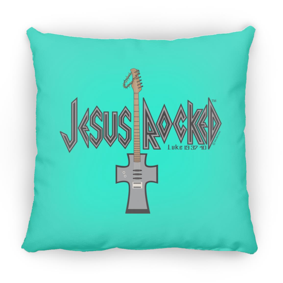 Cross Guitar - Large Square Pillow - Jesus Surfed Apparel Co.