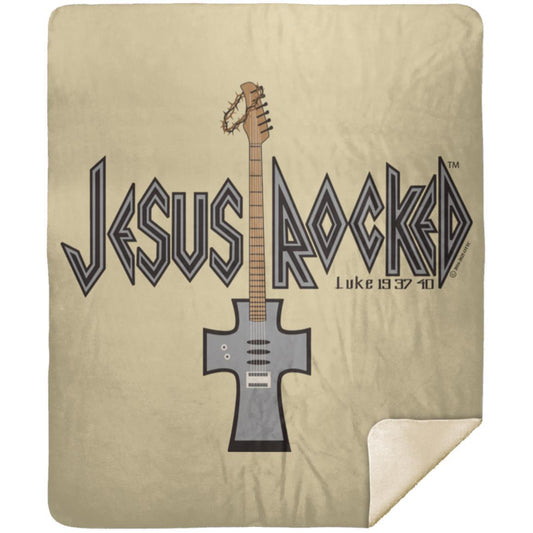 Cross Guitar - Premium Mink Sherpa Blanket 50x60 - Jesus Surfed Apparel Co.