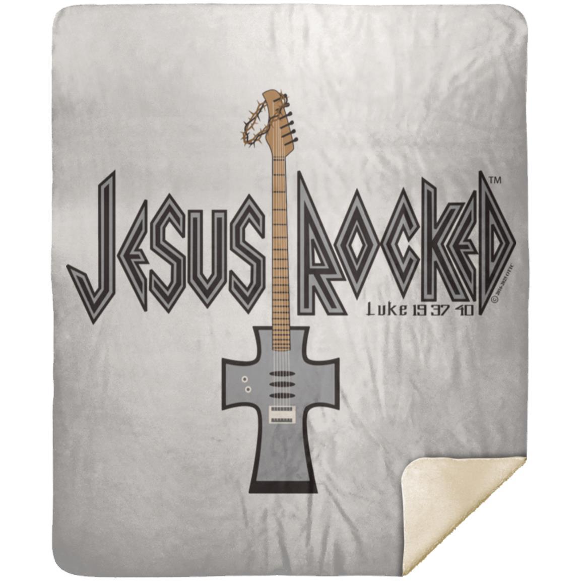 Cross Guitar - Premium Mink Sherpa Blanket 50x60 - Jesus Surfed Apparel Co.