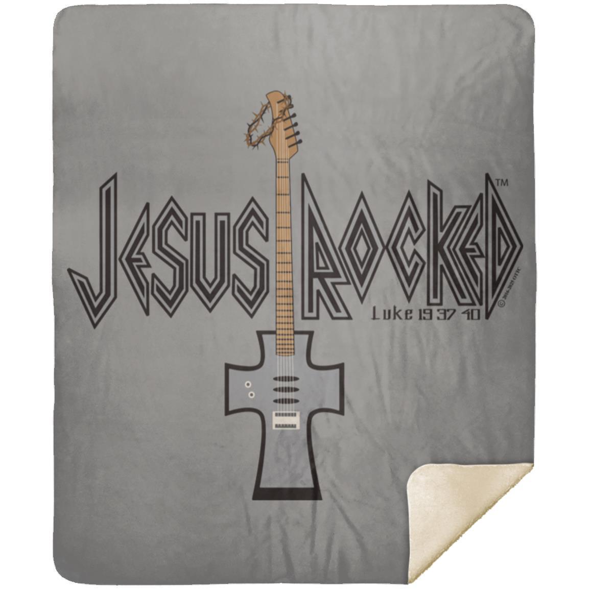 Cross Guitar - Premium Mink Sherpa Blanket 50x60 - Jesus Surfed Apparel Co.