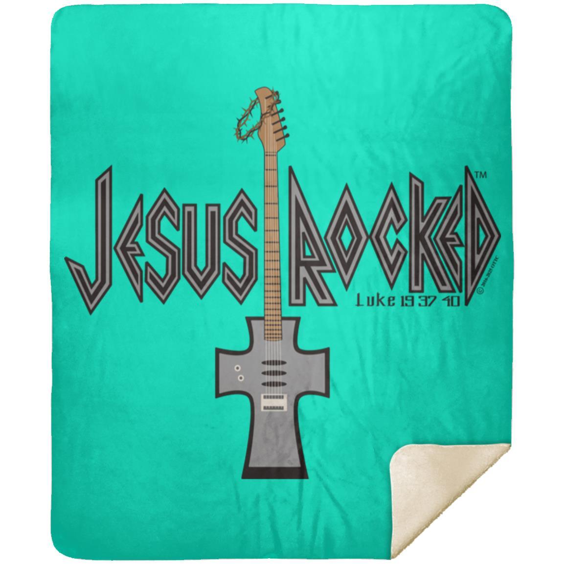 Cross Guitar - Premium Mink Sherpa Blanket 50x60 - Jesus Surfed Apparel Co.