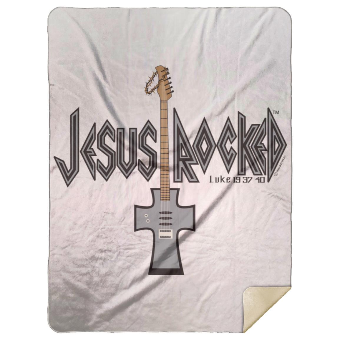 Cross Guitar - Premium Mink Sherpa Blanket 60x80 - Jesus Surfed Apparel Co.