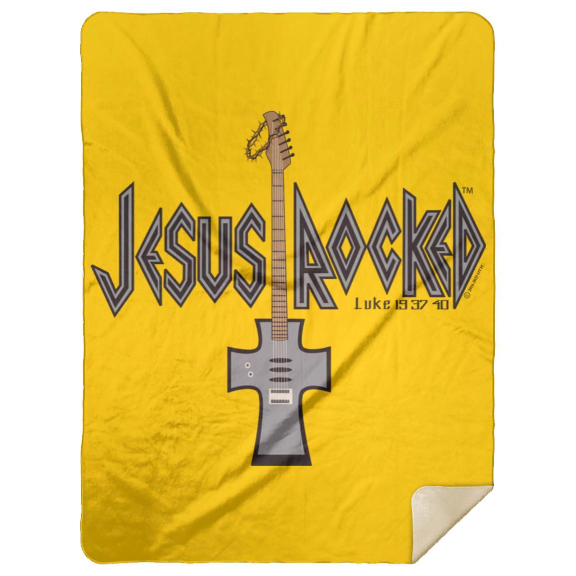 Cross Guitar - Premium Mink Sherpa Blanket 60x80 - Jesus Surfed Apparel Co.