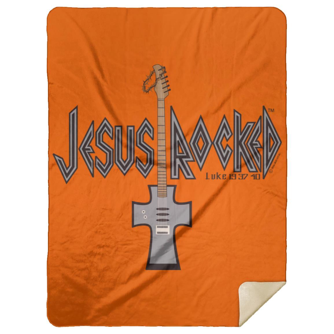 Cross Guitar - Premium Mink Sherpa Blanket 60x80 - Jesus Surfed Apparel Co.