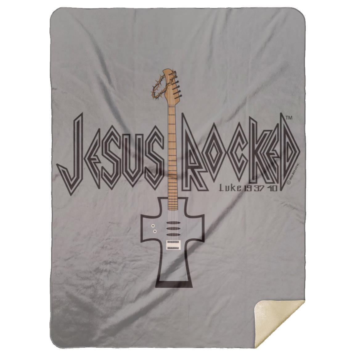 Cross Guitar - Premium Mink Sherpa Blanket 60x80 - Jesus Surfed Apparel Co.