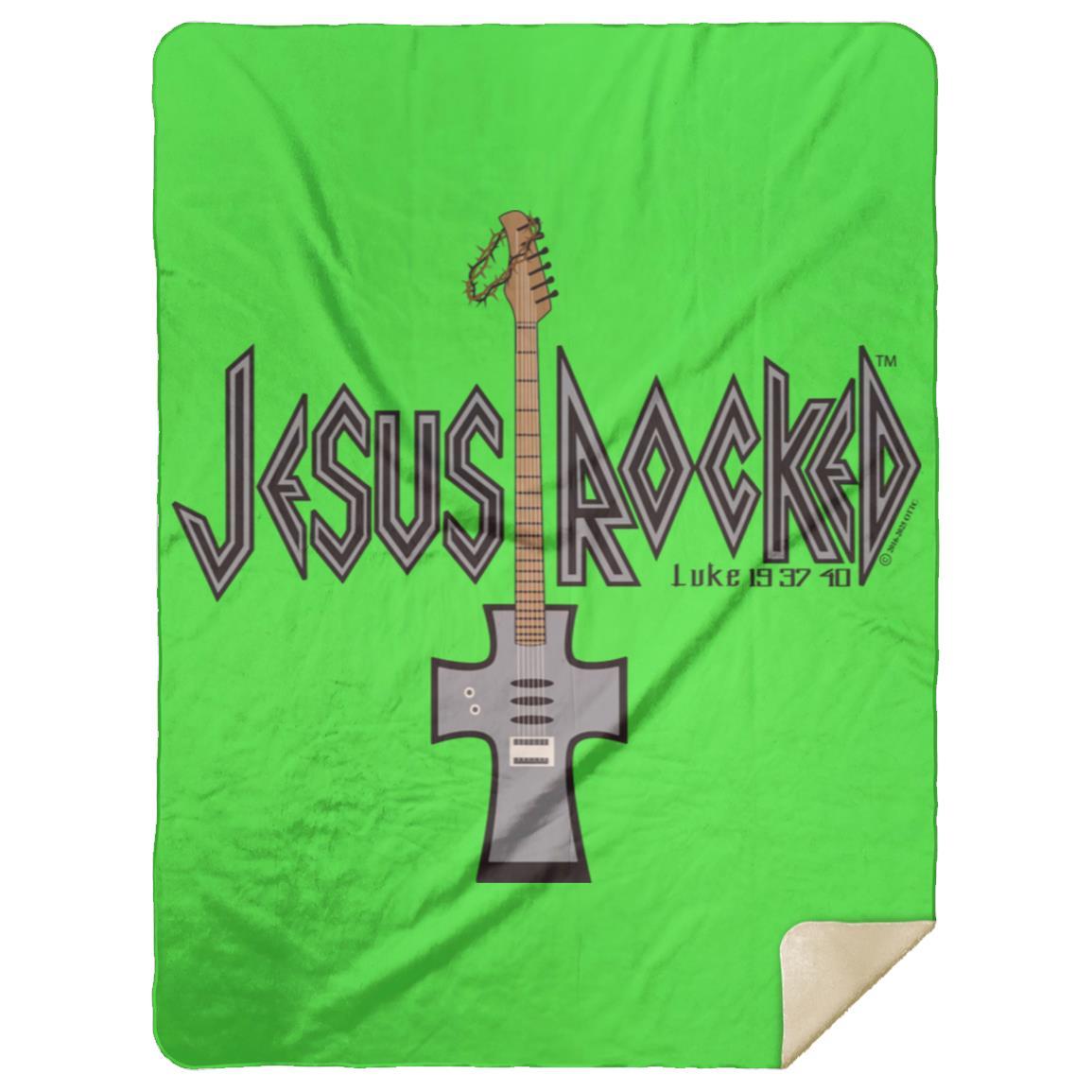 Cross Guitar - Premium Mink Sherpa Blanket 60x80 - Jesus Surfed Apparel Co.