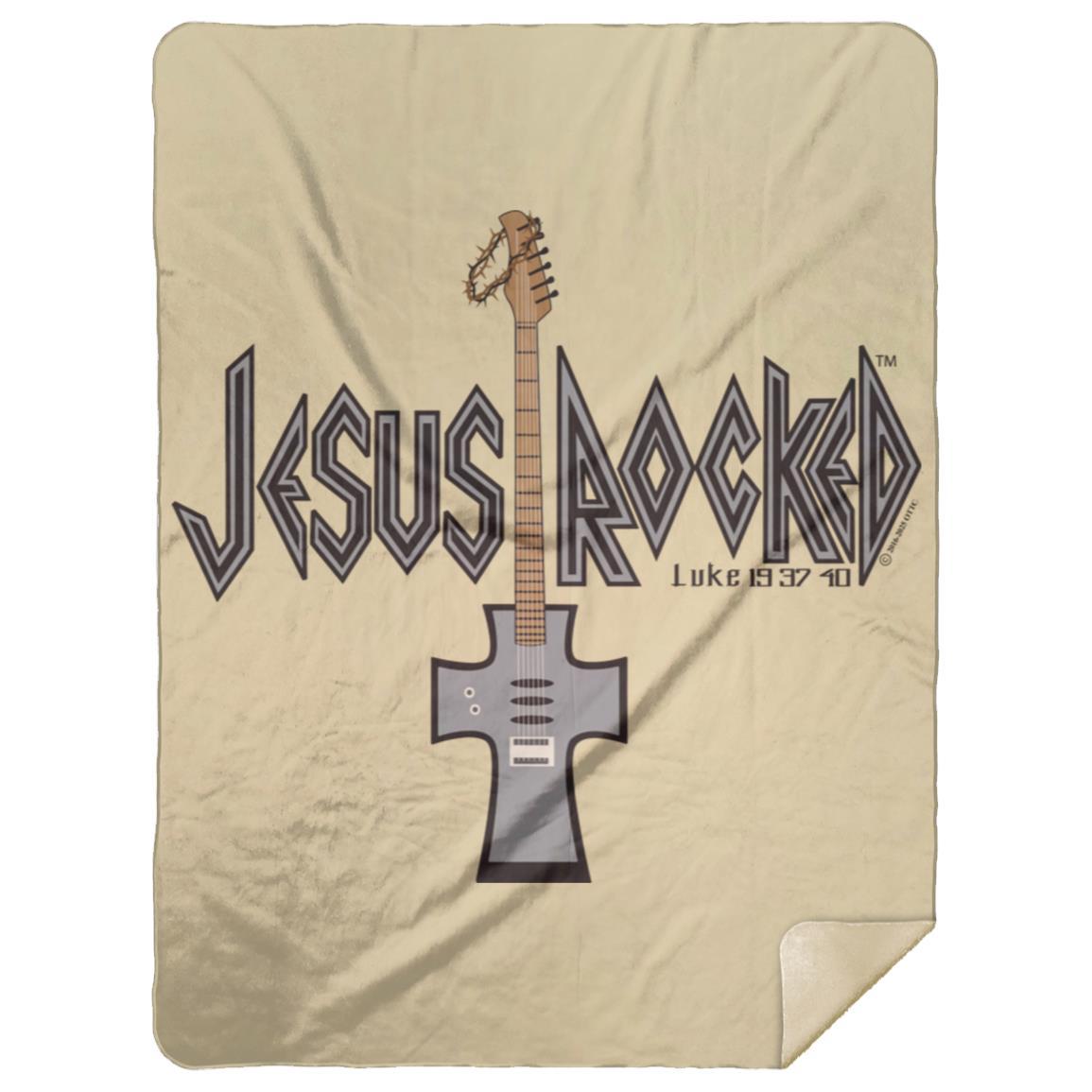 Cross Guitar - Premium Mink Sherpa Blanket 60x80 - Jesus Surfed Apparel Co.