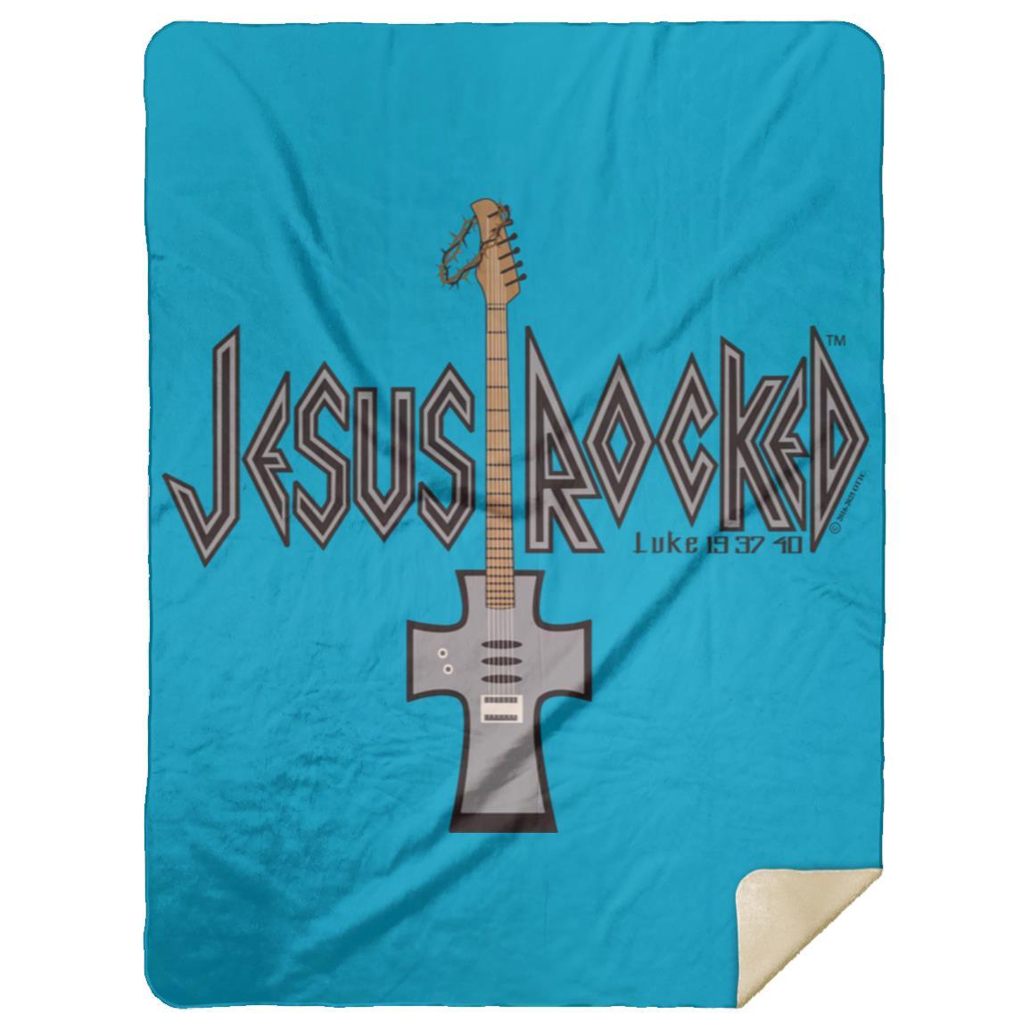 Cross Guitar - Premium Mink Sherpa Blanket 60x80 - Jesus Surfed Apparel Co.