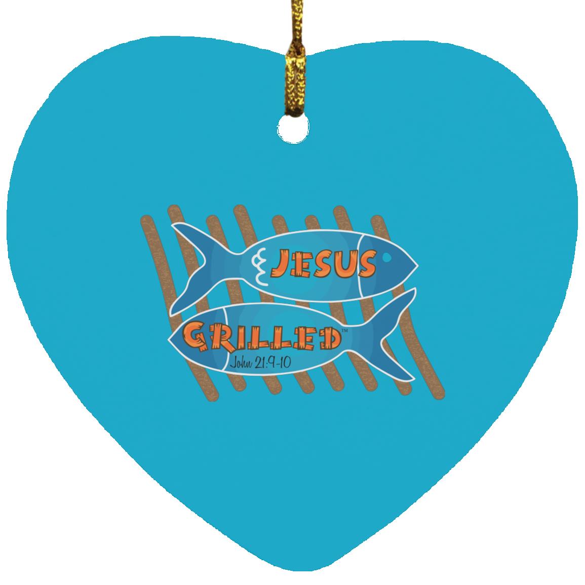 Grilled Fish Heart Ornament