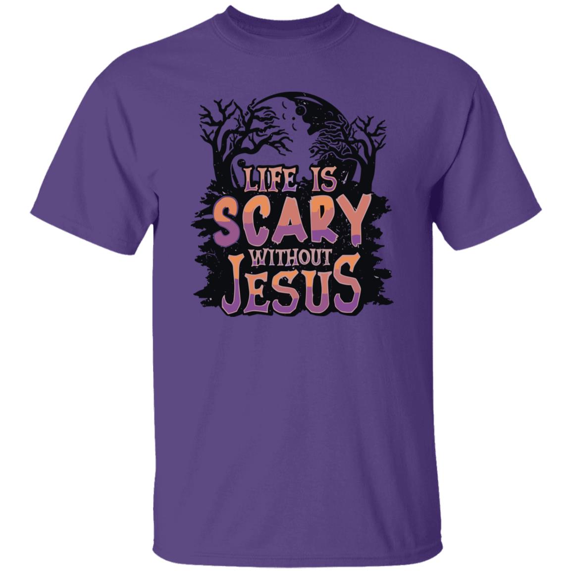 Life is Scary Without Jesus - Men's Cotton Short Sleeve T-Shirt