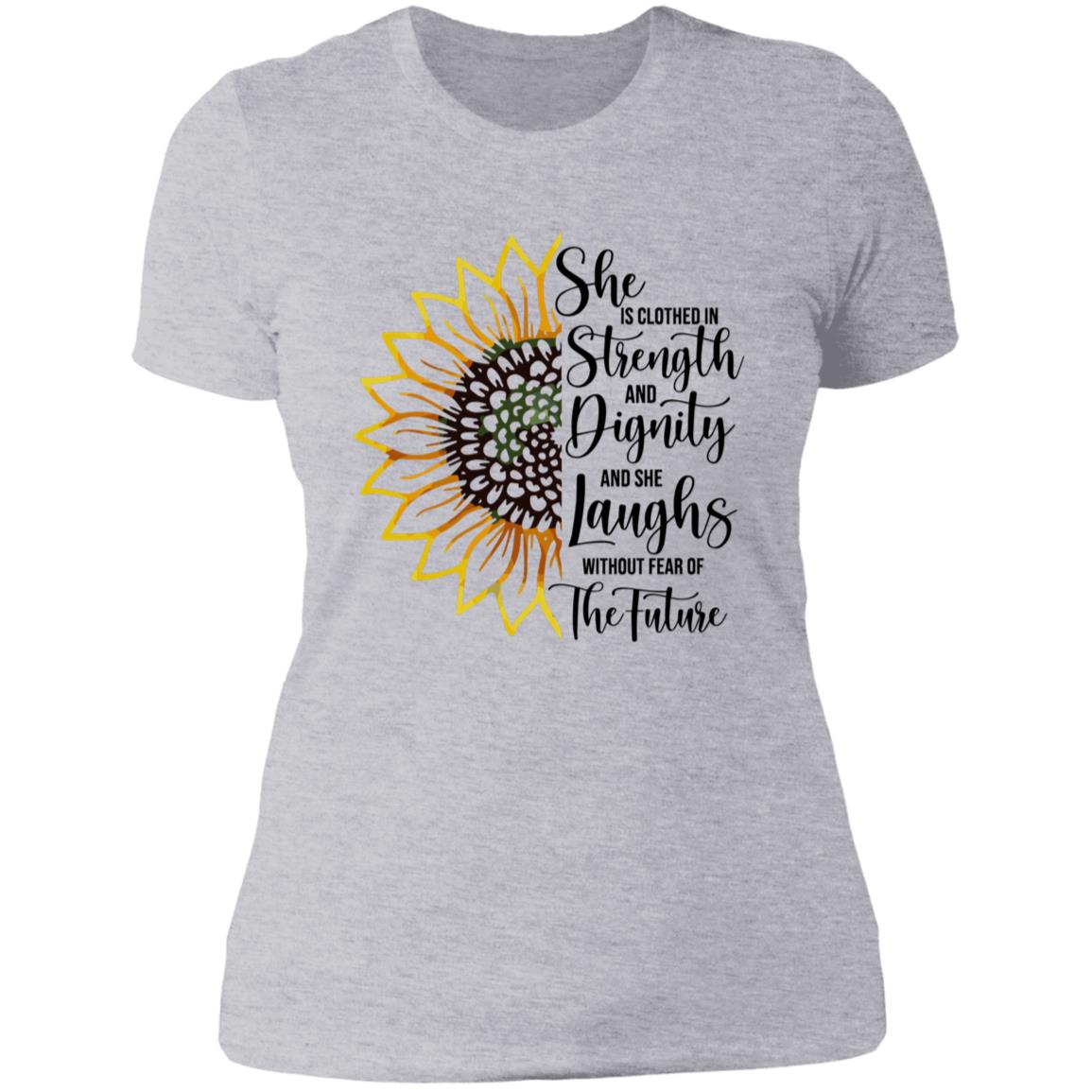 Sunflower Strength & Dignity Mother's Day Women's Boyfriend T-Shirt
