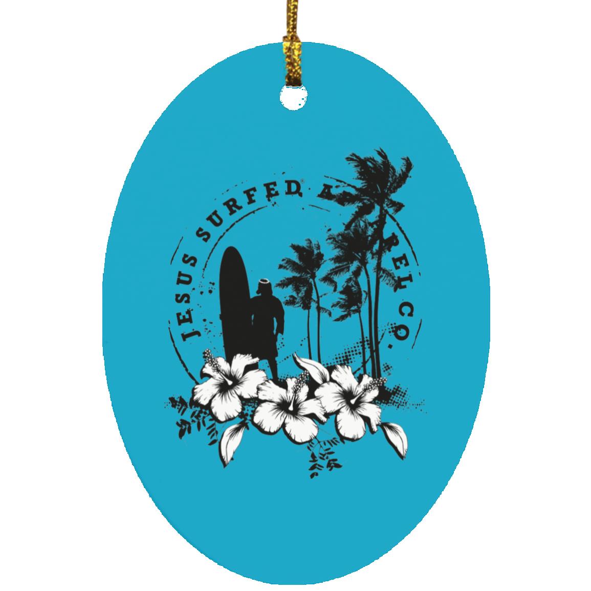 Jesus Surfed Apparel - Oval Ornament