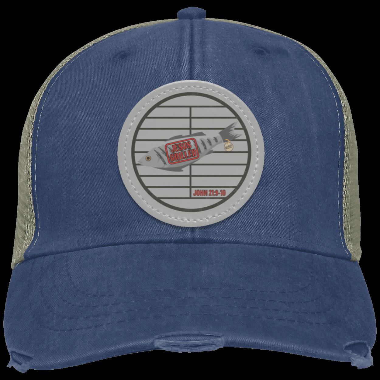 153 Fish - Distressed Ollie Cap - Circle Patch