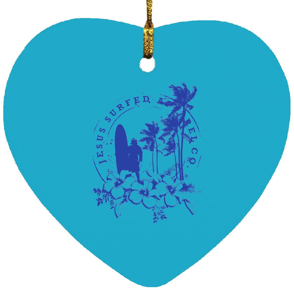 Jesus Surfed Apparel Heart Ornament
