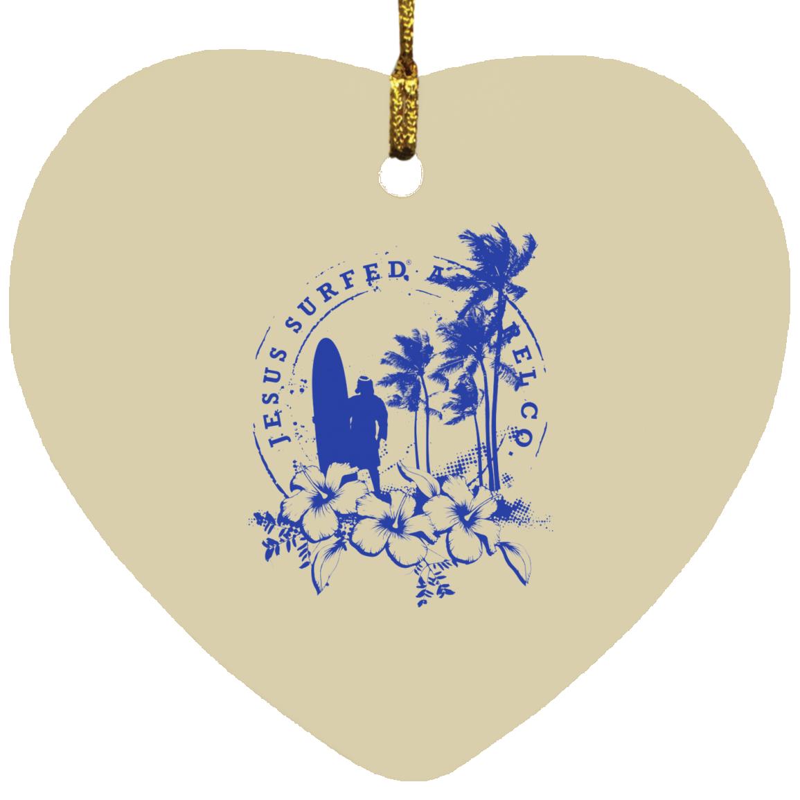 Jesus Surfed Apparel Heart Ornament