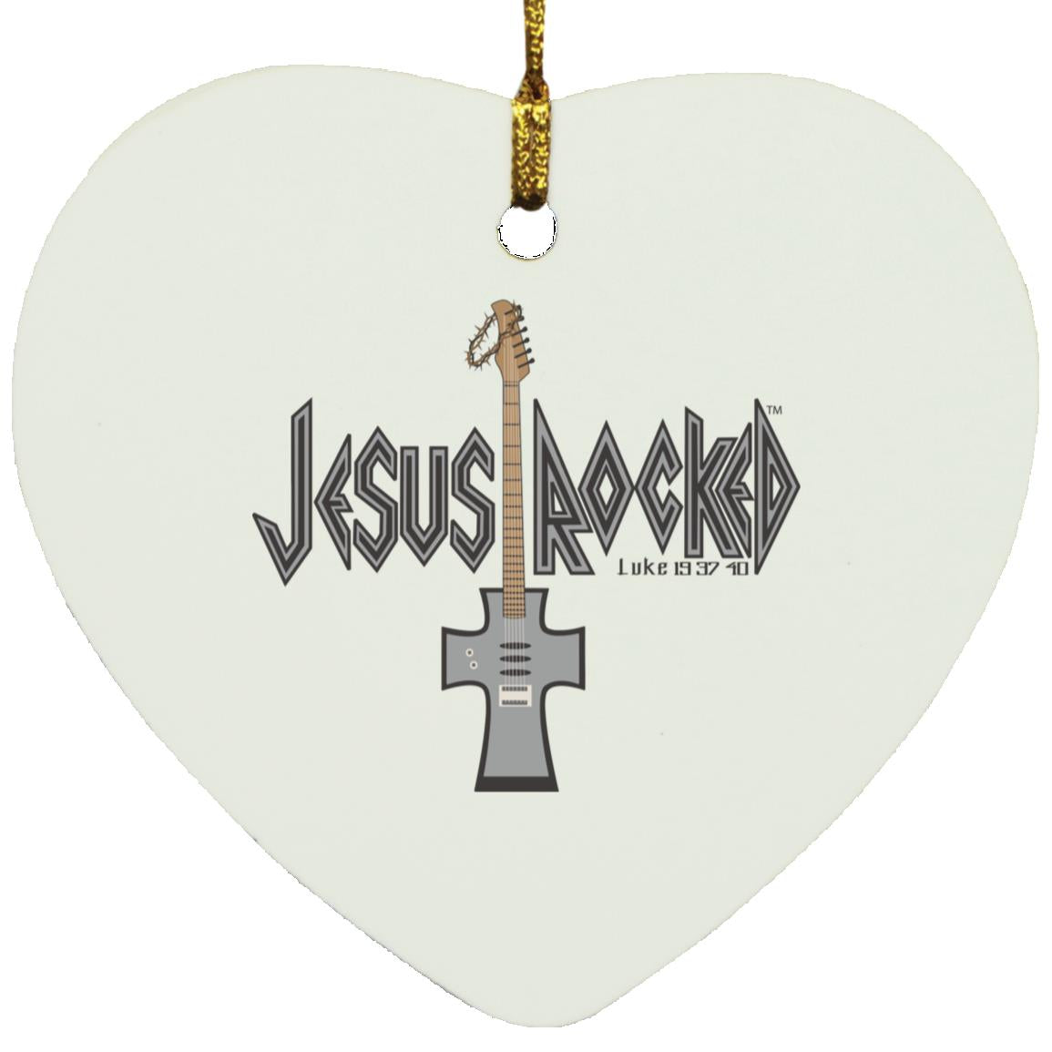 Cross Guitar Heart Ornament