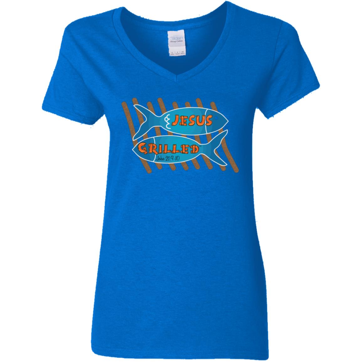 Grilled Fish Women's V-Neck T-Shirt