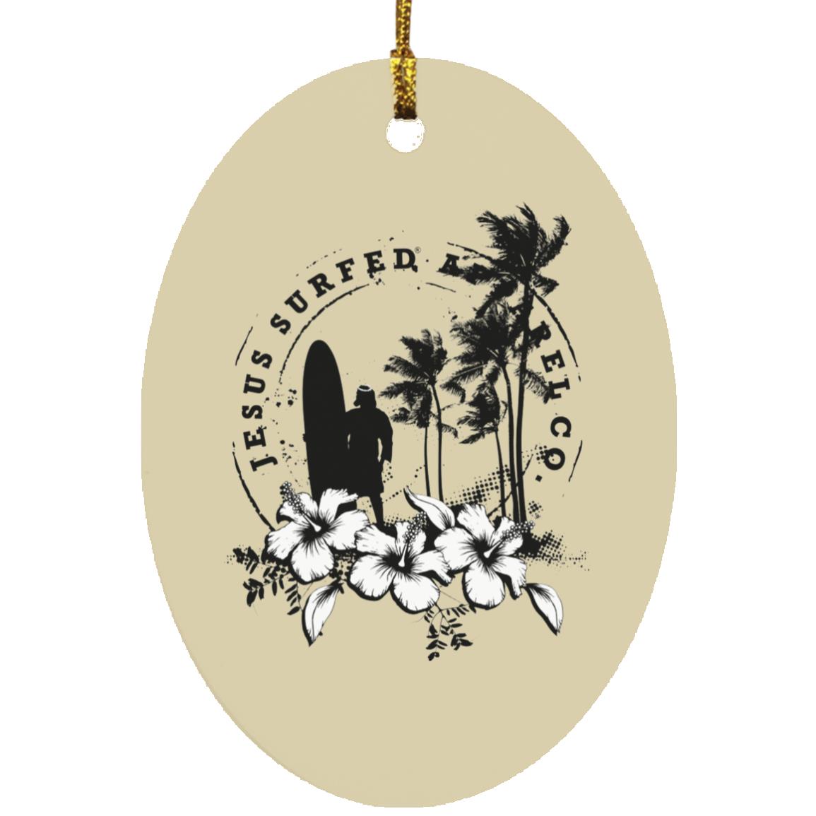 Jesus Surfed Apparel - Oval Ornament
