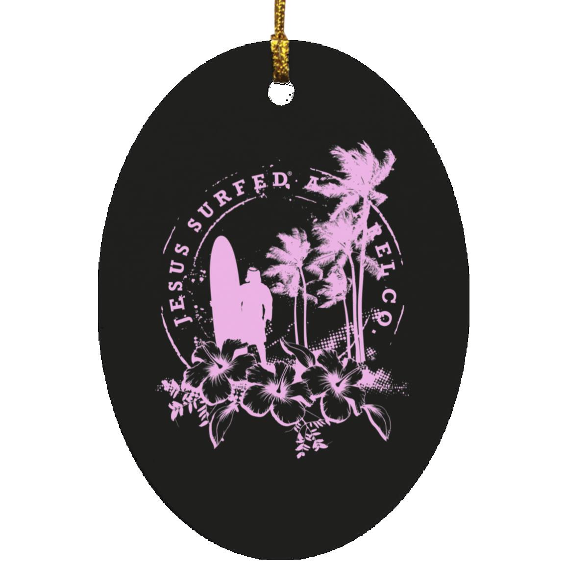 Jesus Surfed Apparel - Oval Ornament