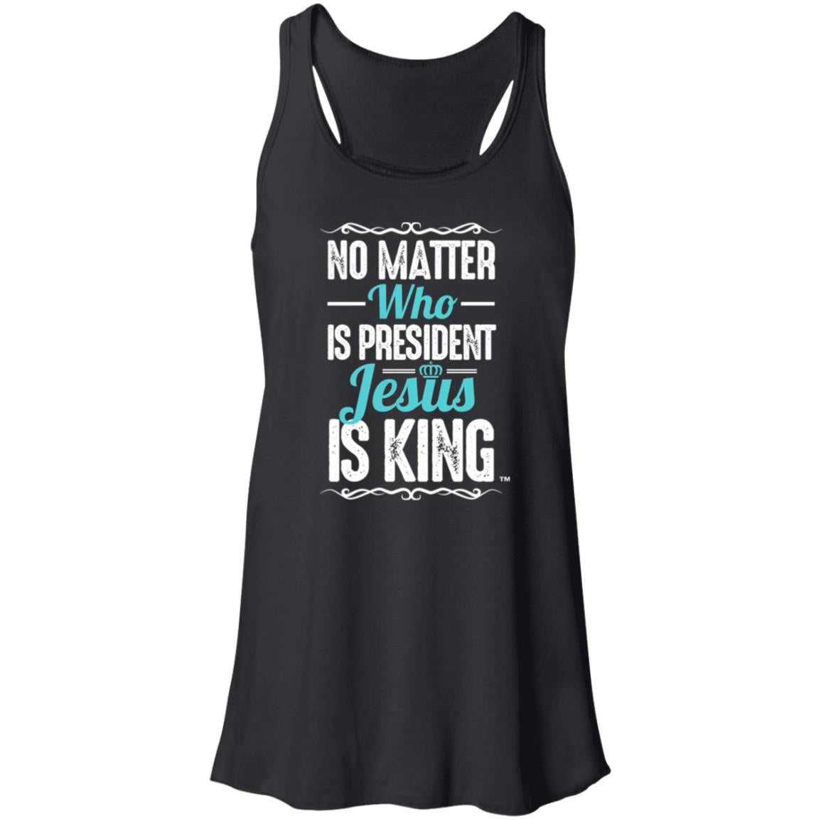 Jesus is King - Women's Flowy Racerback Tank