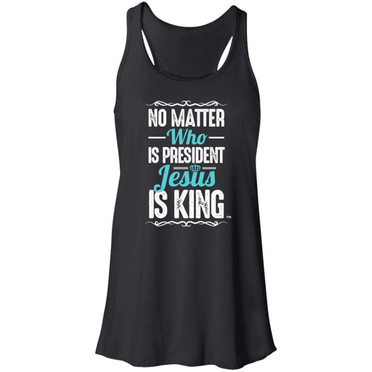 Jesus is King - Women's Flowy Racerback Tank
