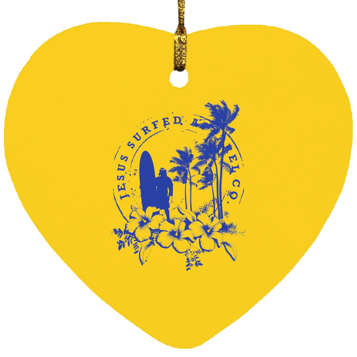 Jesus Surfed Apparel Heart Ornament
