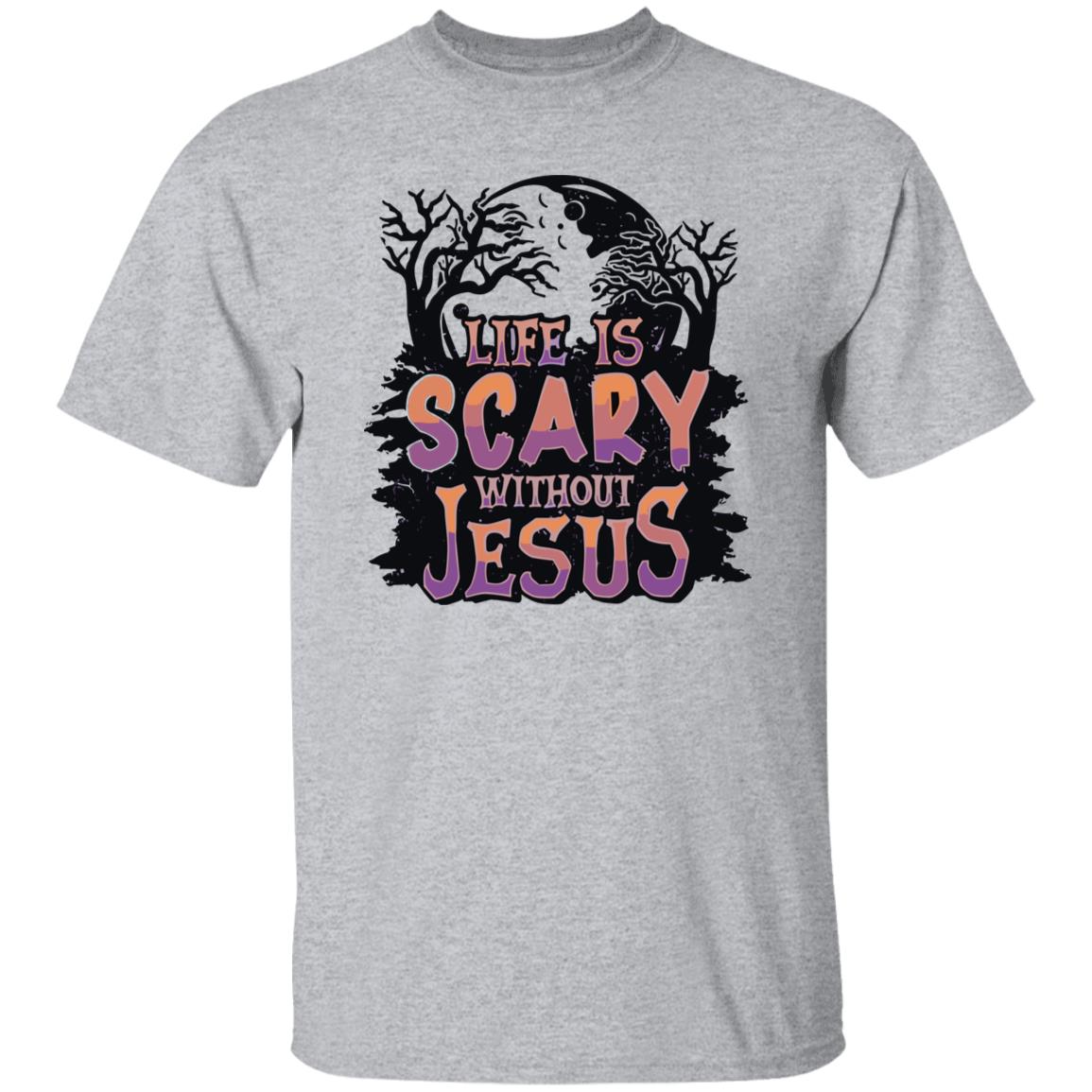 Life is Scary Without Jesus - Men's Cotton Short Sleeve T-Shirt