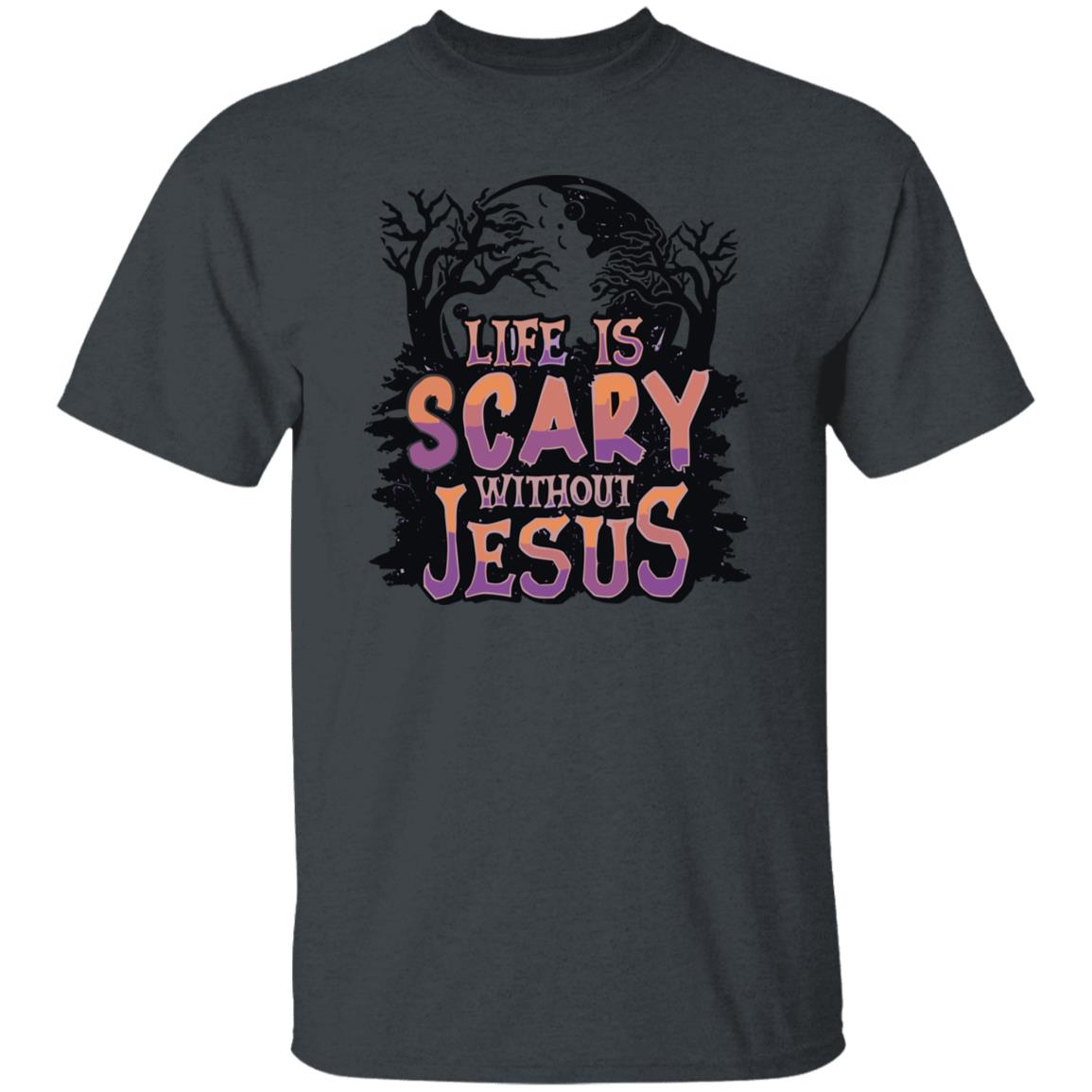 Life is Scary Without Jesus - Men's Cotton Short Sleeve T-Shirt