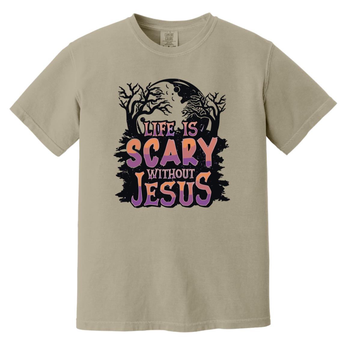 Life is Scary Without Jesus - Men's Soft-Washed Comfort Cotton Short Sleeve T-Shirt