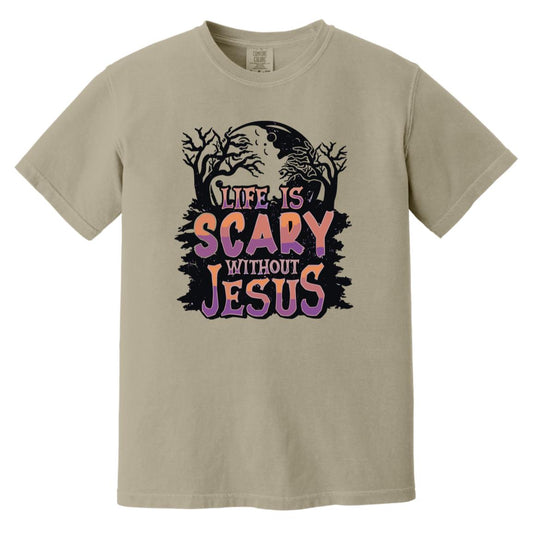Life is Scary Without Jesus - Men's Soft-Washed Comfort Cotton Short Sleeve T-Shirt