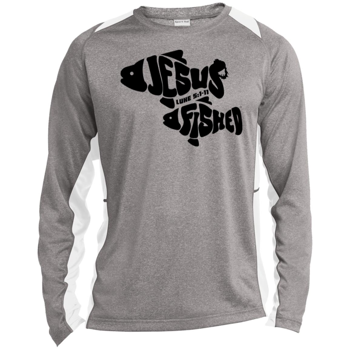 OneFish TwoFish - Men's Long Sleeve Heather Colorblock Performance Shirt Performance Tee