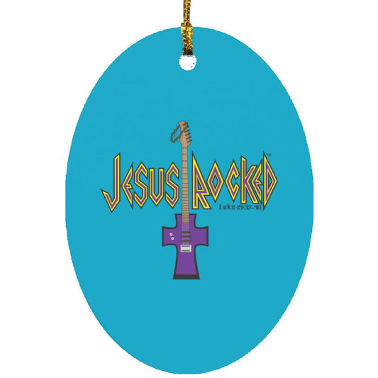 Cross Guitar Oval Ornament