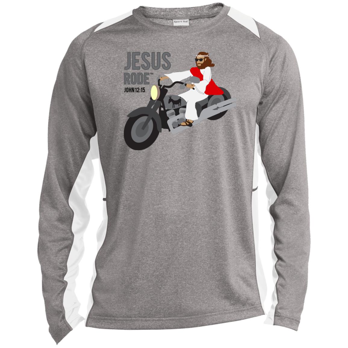 Crusin' Jesus - Men's Long Sleeve Heather Colorblock Performance ShirtPerformance Tee