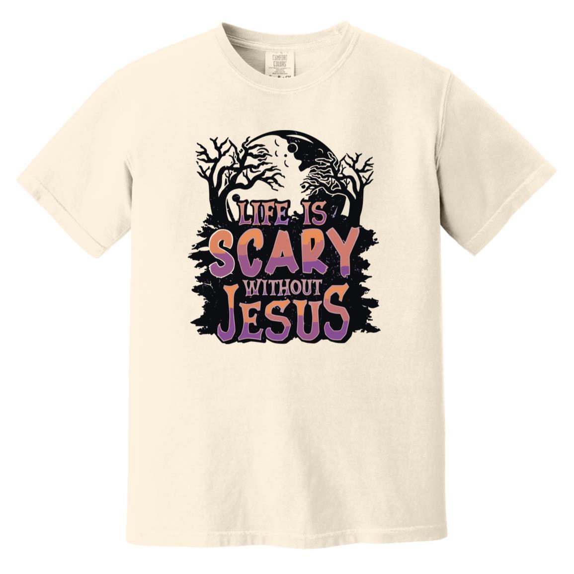 Life is Scary Without Jesus - Men's Soft-Washed Comfort Cotton Short Sleeve T-Shirt