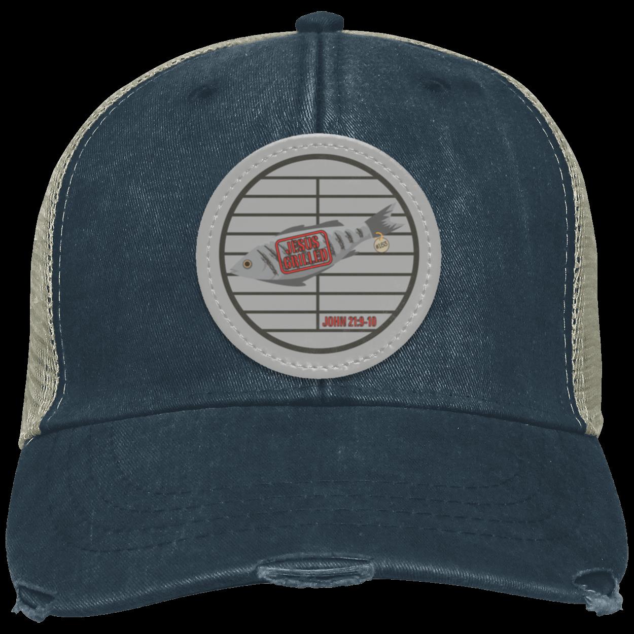 153 Fish - Distressed Ollie Cap - Circle Patch