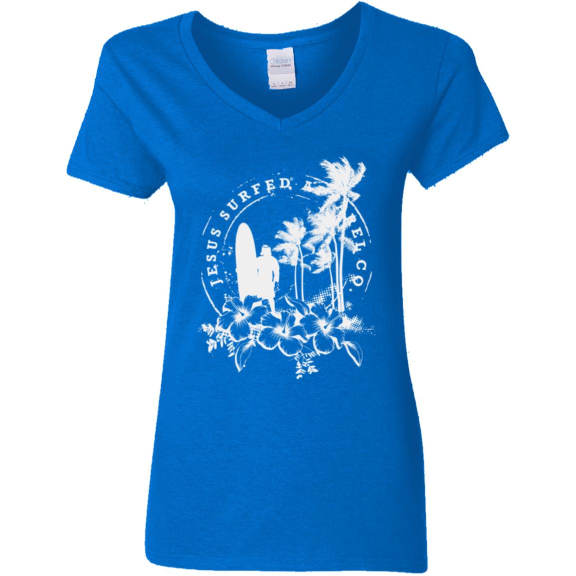 Jesus Surfed Apparel - Women's V-Neck T-Shirt