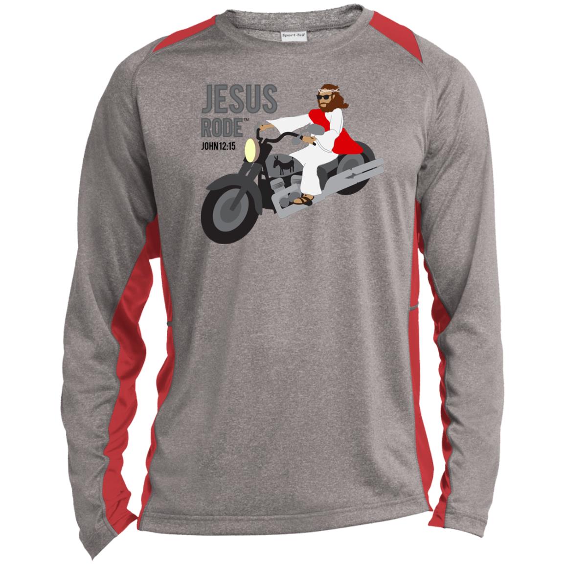 Crusin' Jesus - Men's Long Sleeve Heather Colorblock Performance ShirtPerformance Tee